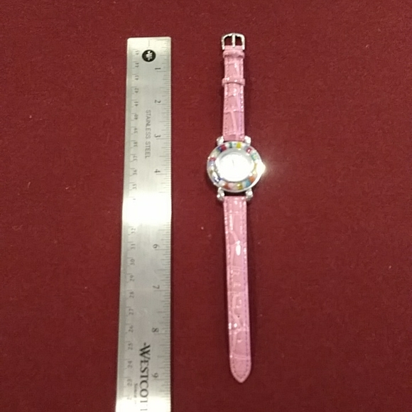 CC ZECCHIN Venetian Colored Floral Glass Watch Pink Strap Silver Case White Face - Picture 2 of 6